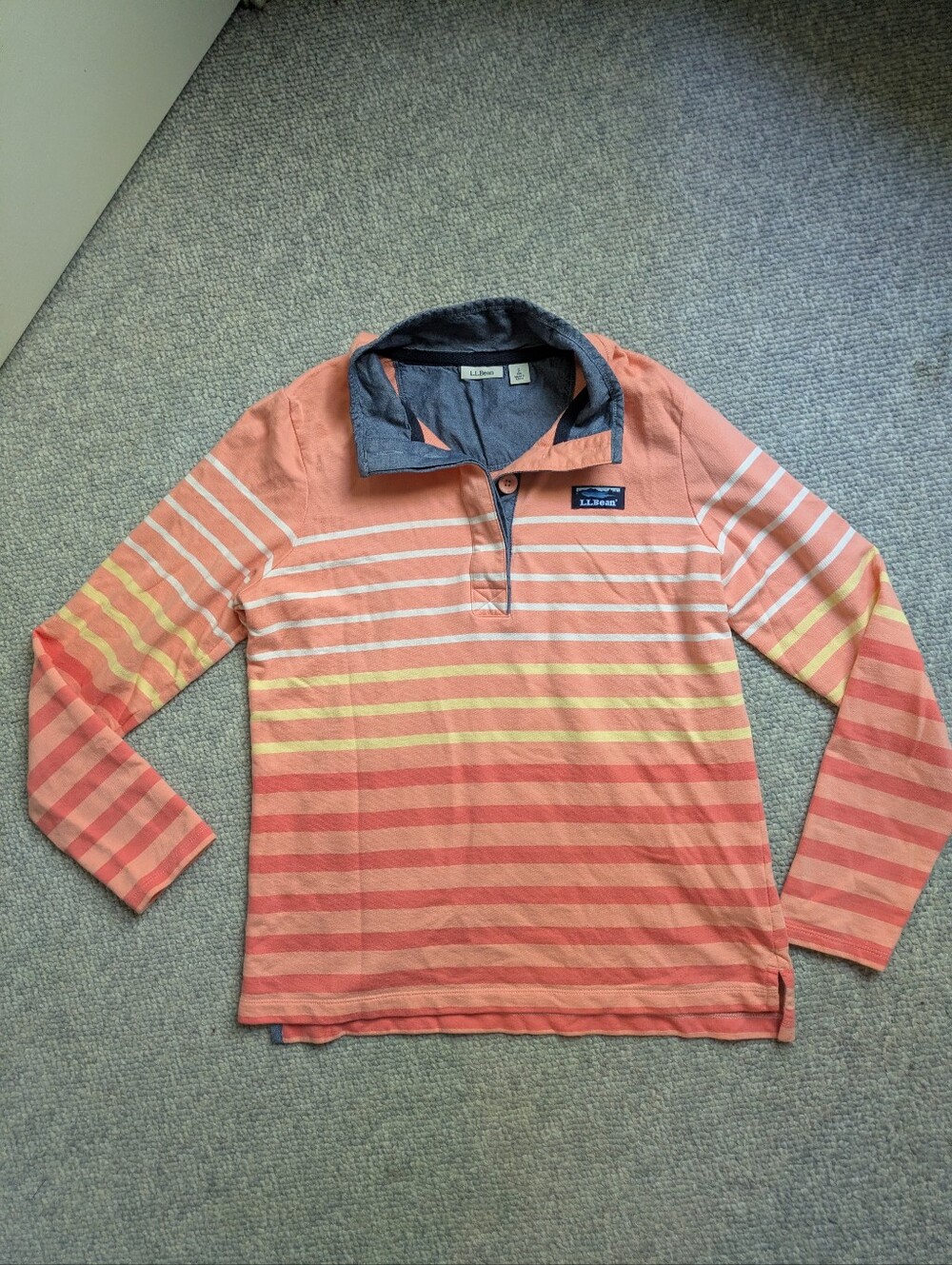 L.L. Bean Striped Long Sleeve Rugby Shirt - Size Small